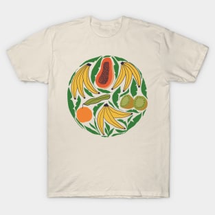 Brazilian Tropical Fruits // Banana, Papaya, Kiwi, Cashew Apple T-Shirt